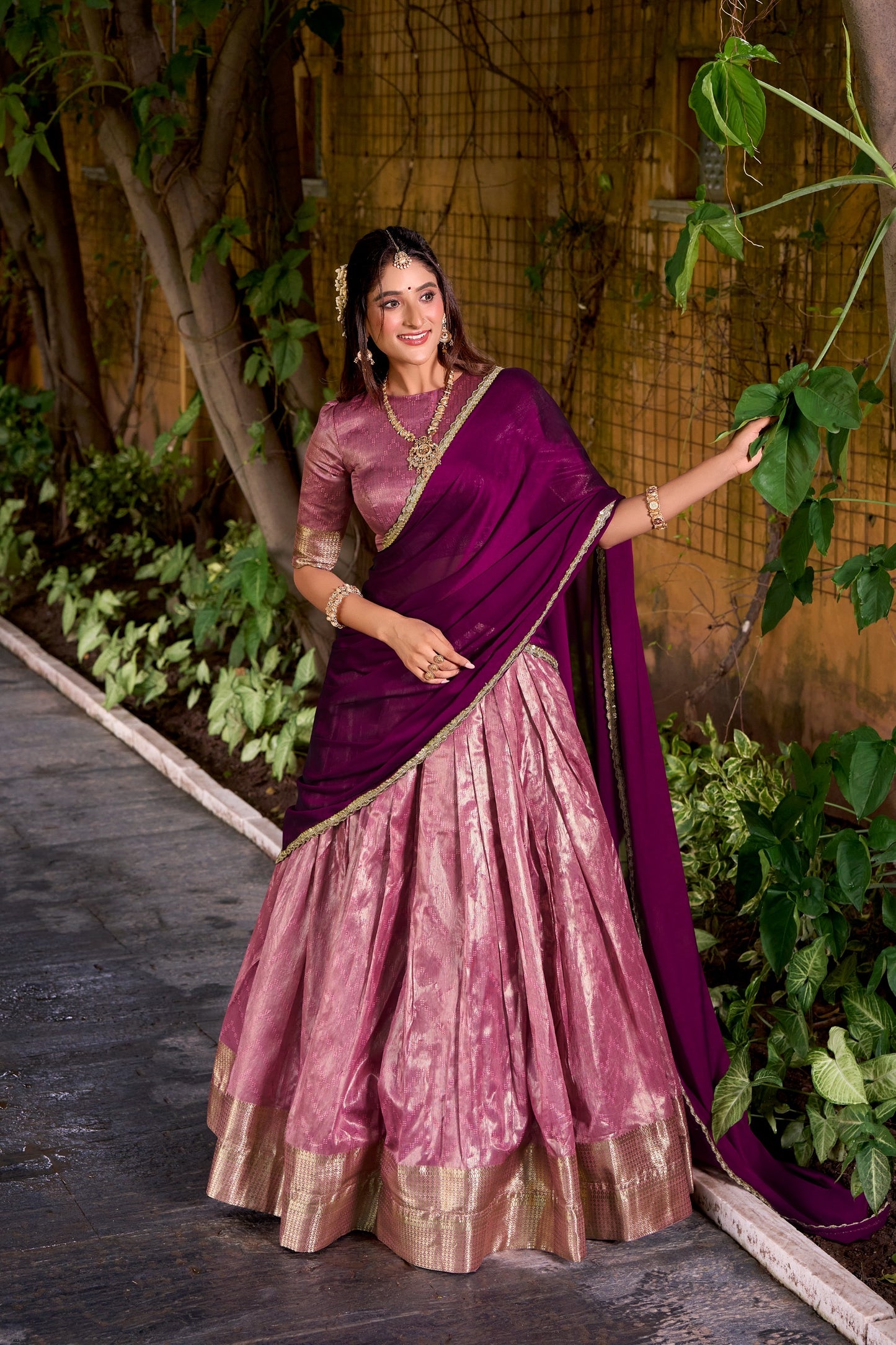 Lehenga rose & mauve