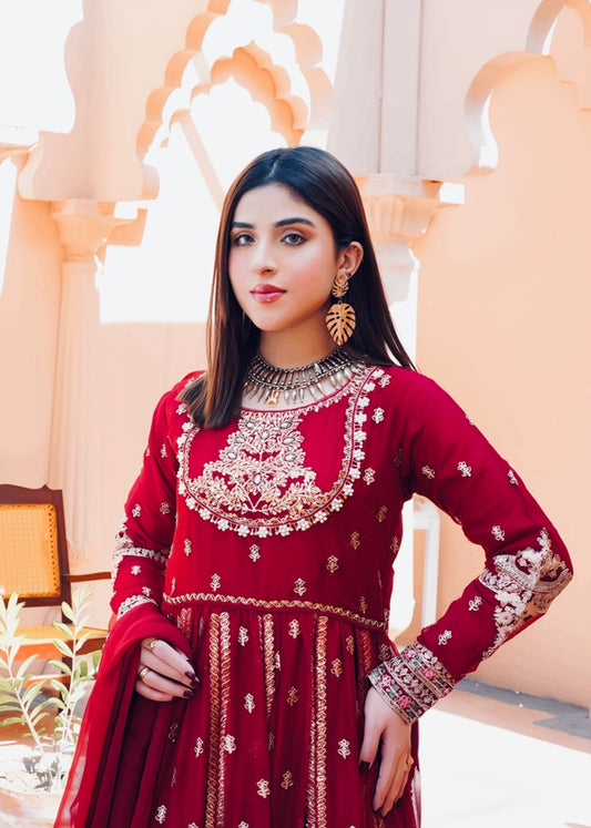 Robe rouge bordeaux & doré