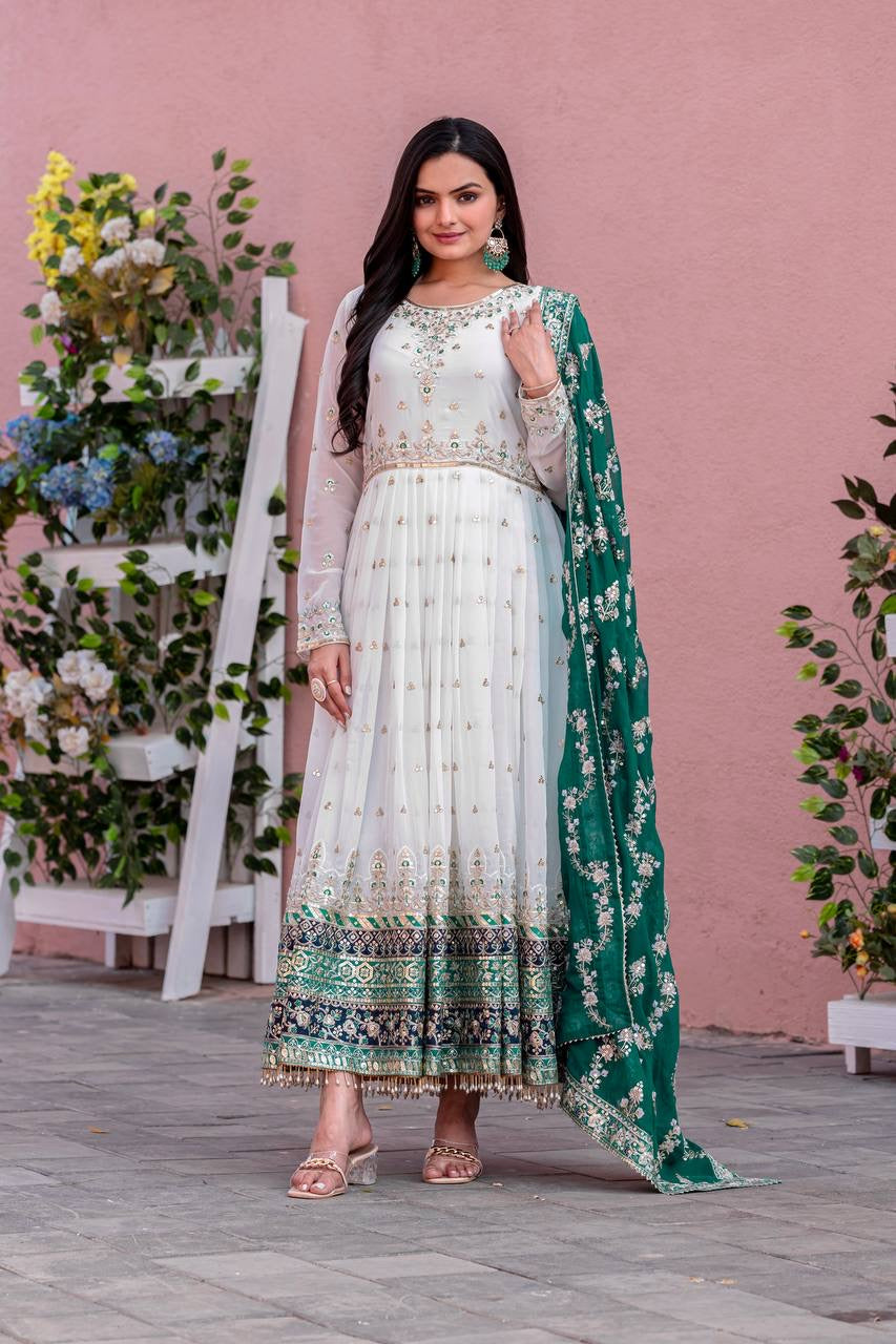 Robe blanc & vert