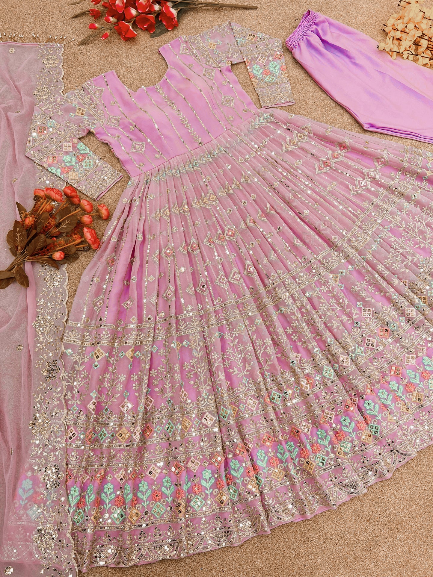 Robe indienne rose clair