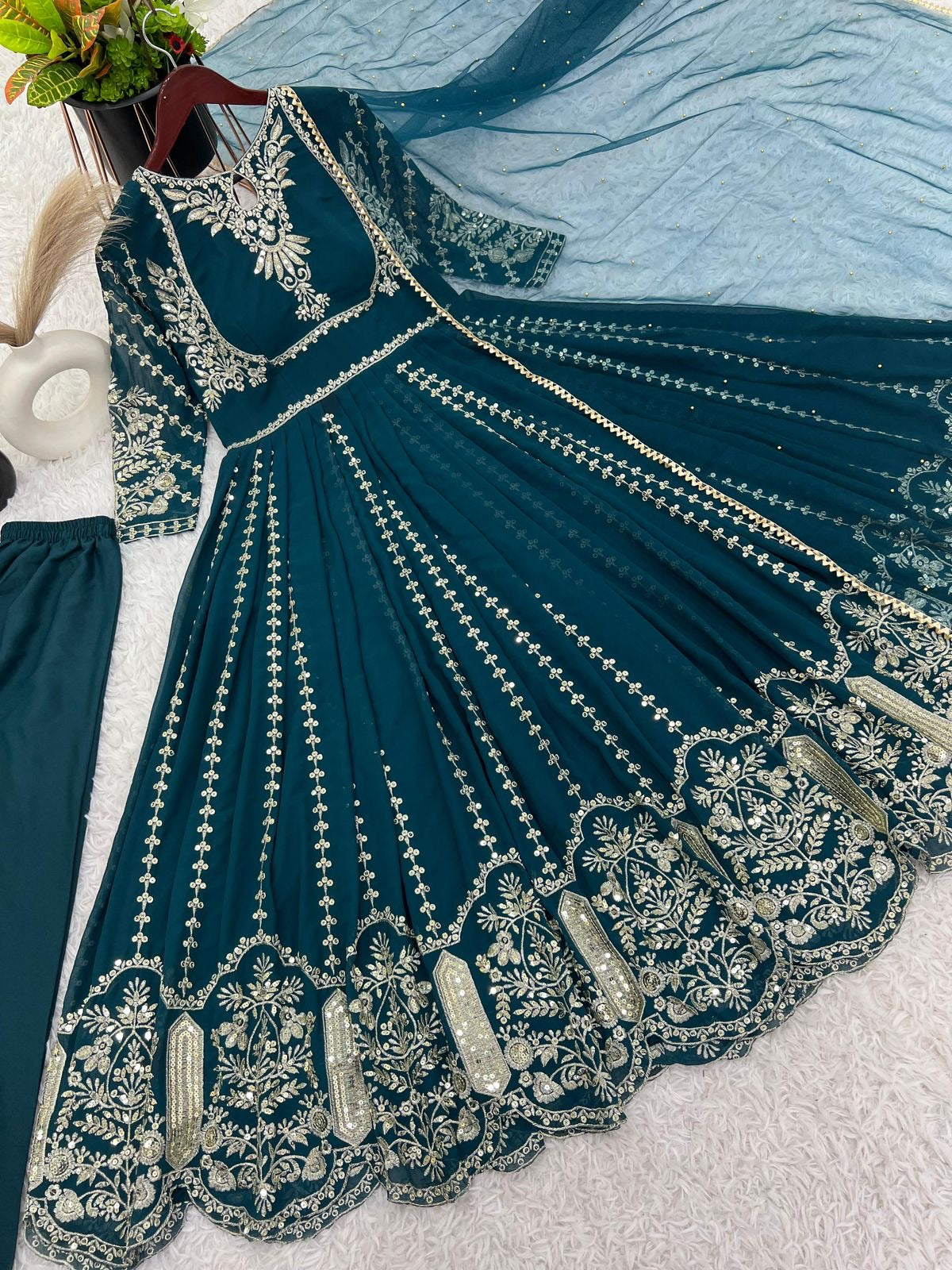 Robe indienne bleu & doré