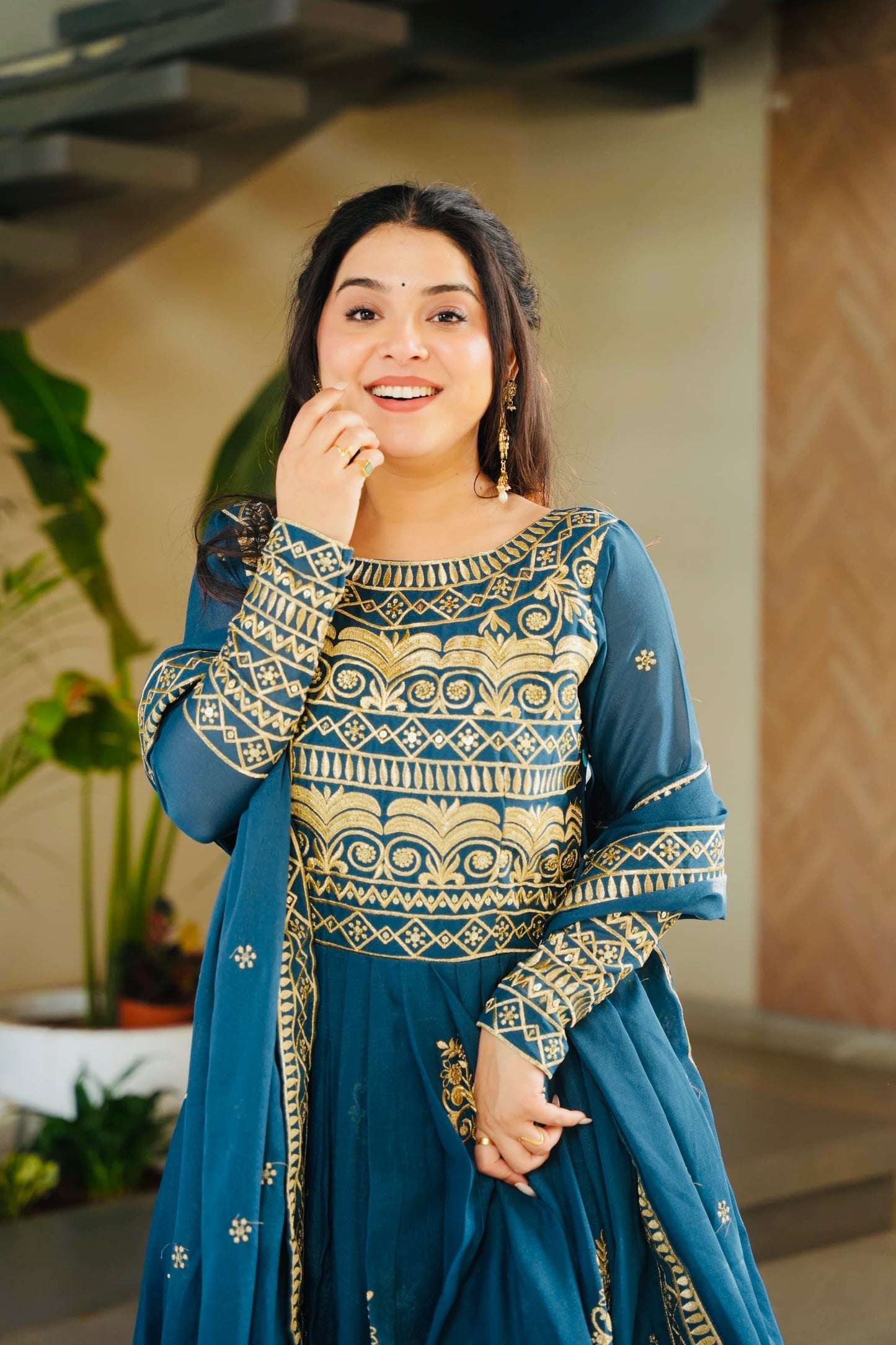 Robe bleu & doré