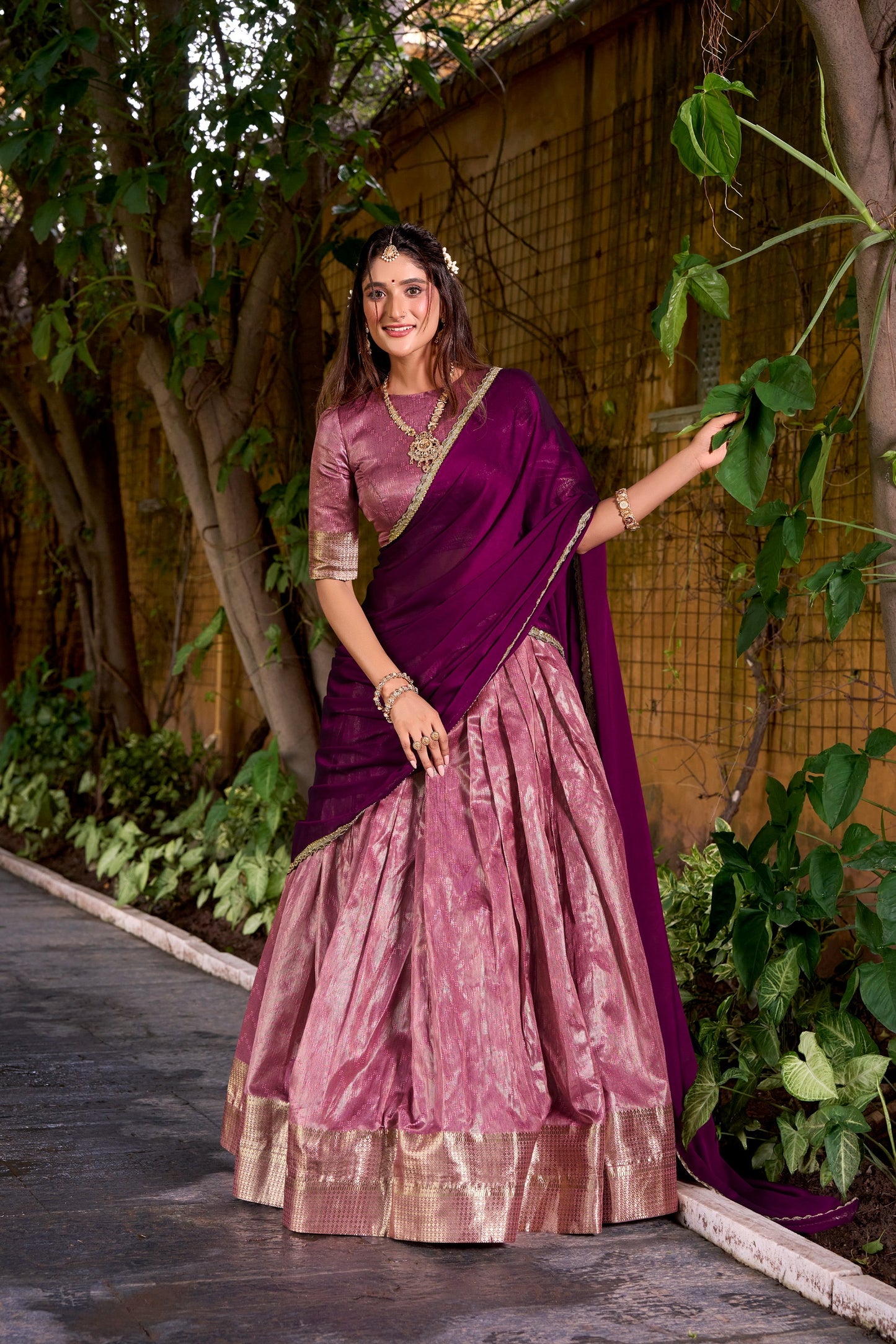 Lehenga rose & mauve