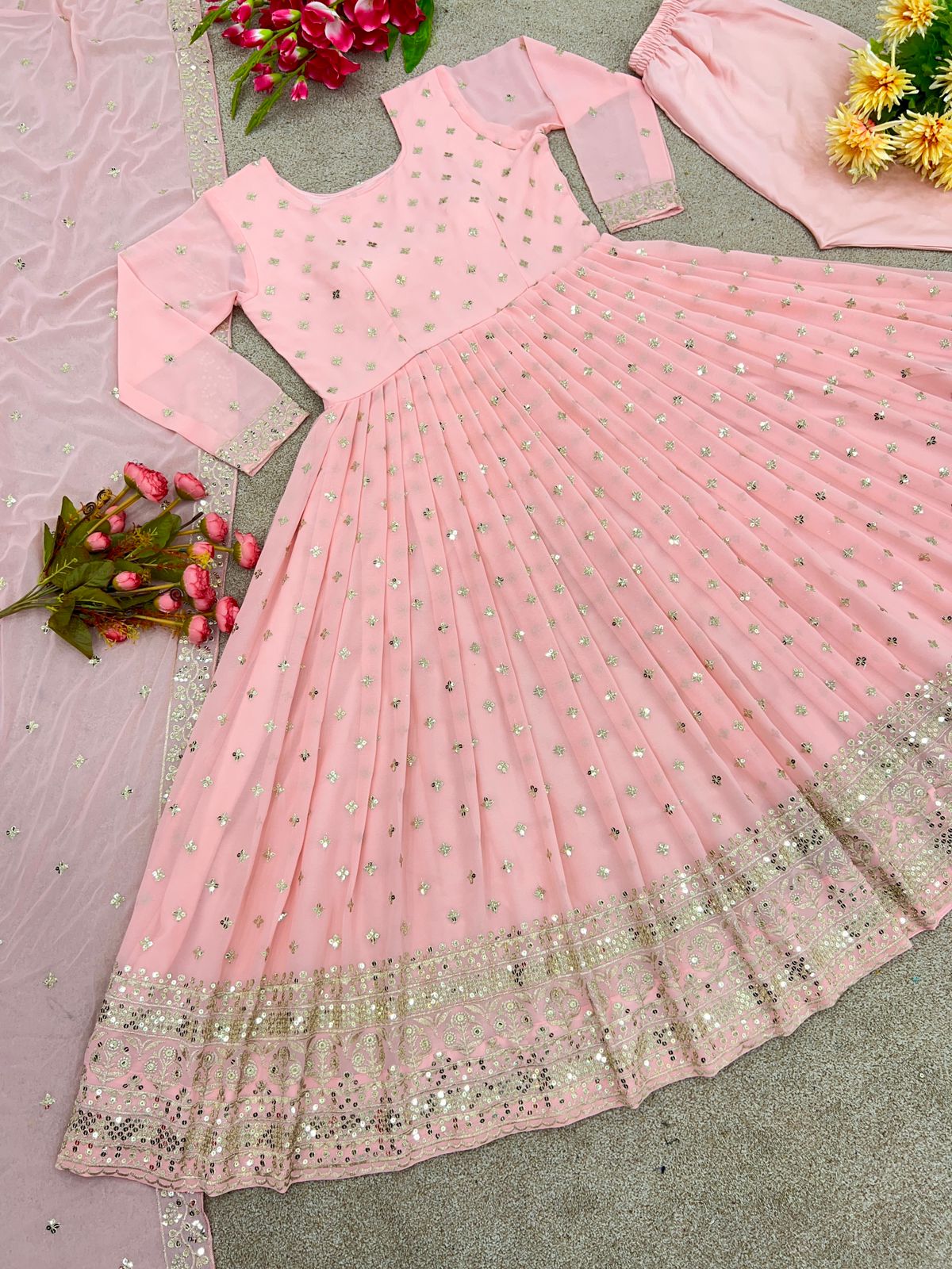 Robe indienne rose & doré