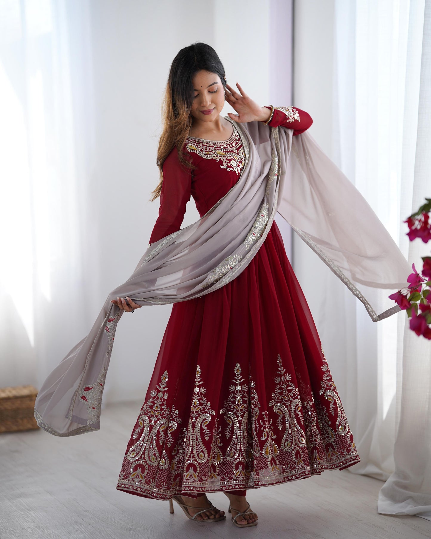 Robe bordeaux & doré