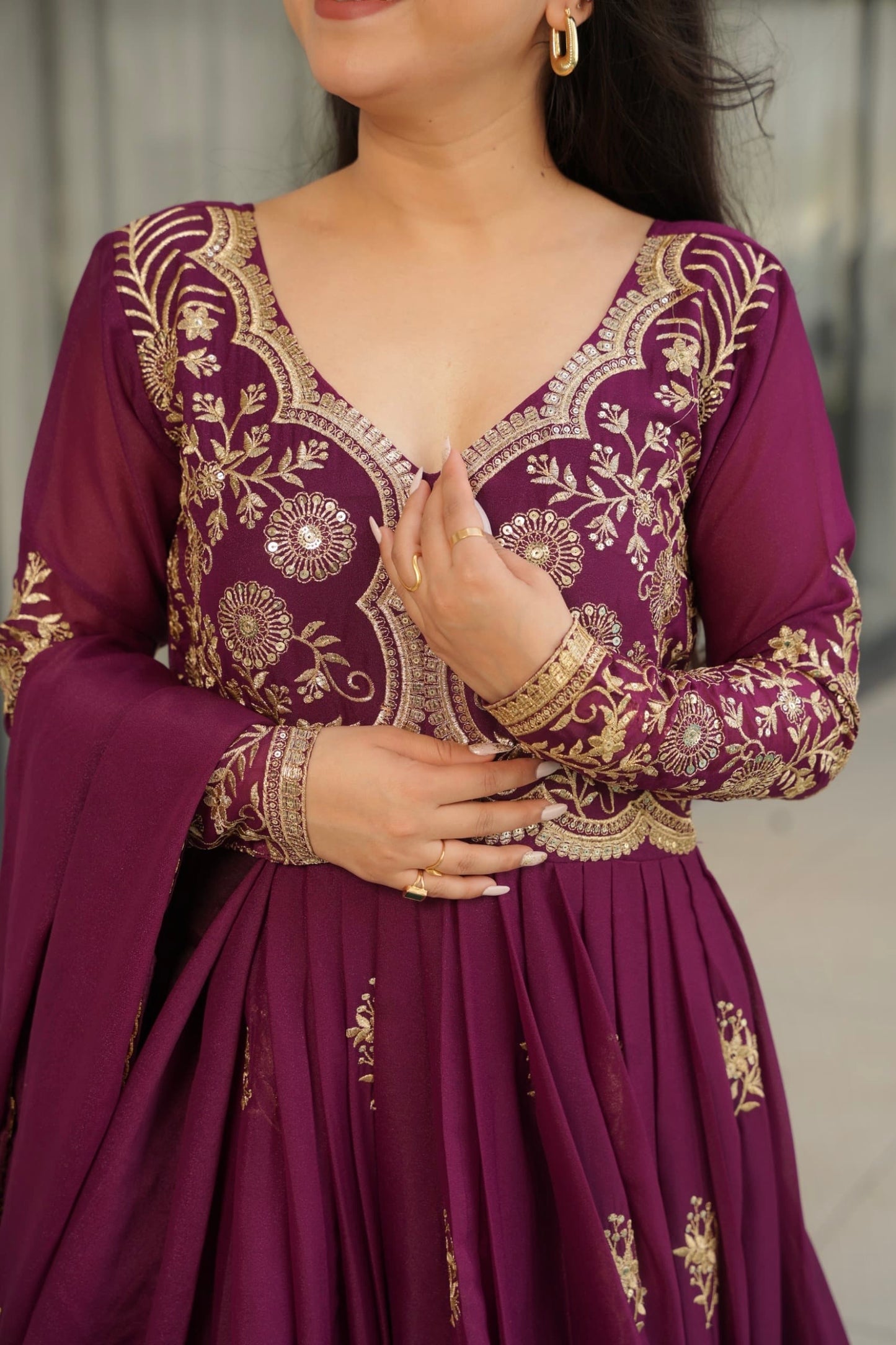 Robe prune & doré