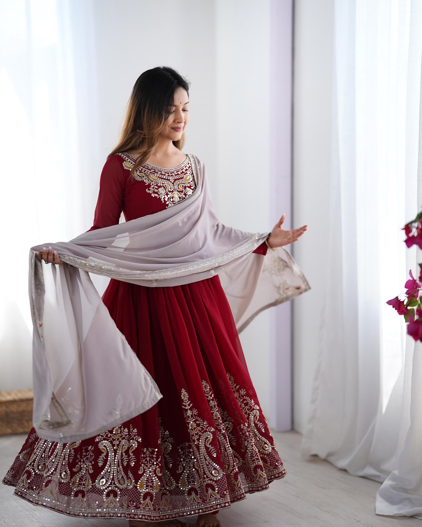 Robe bordeaux & doré