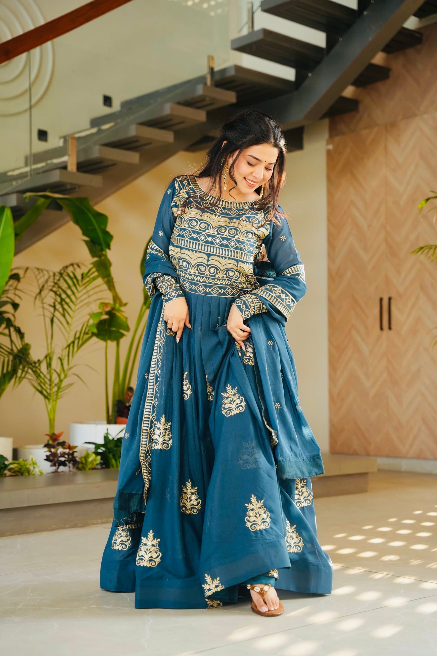 Robe bleu & doré
