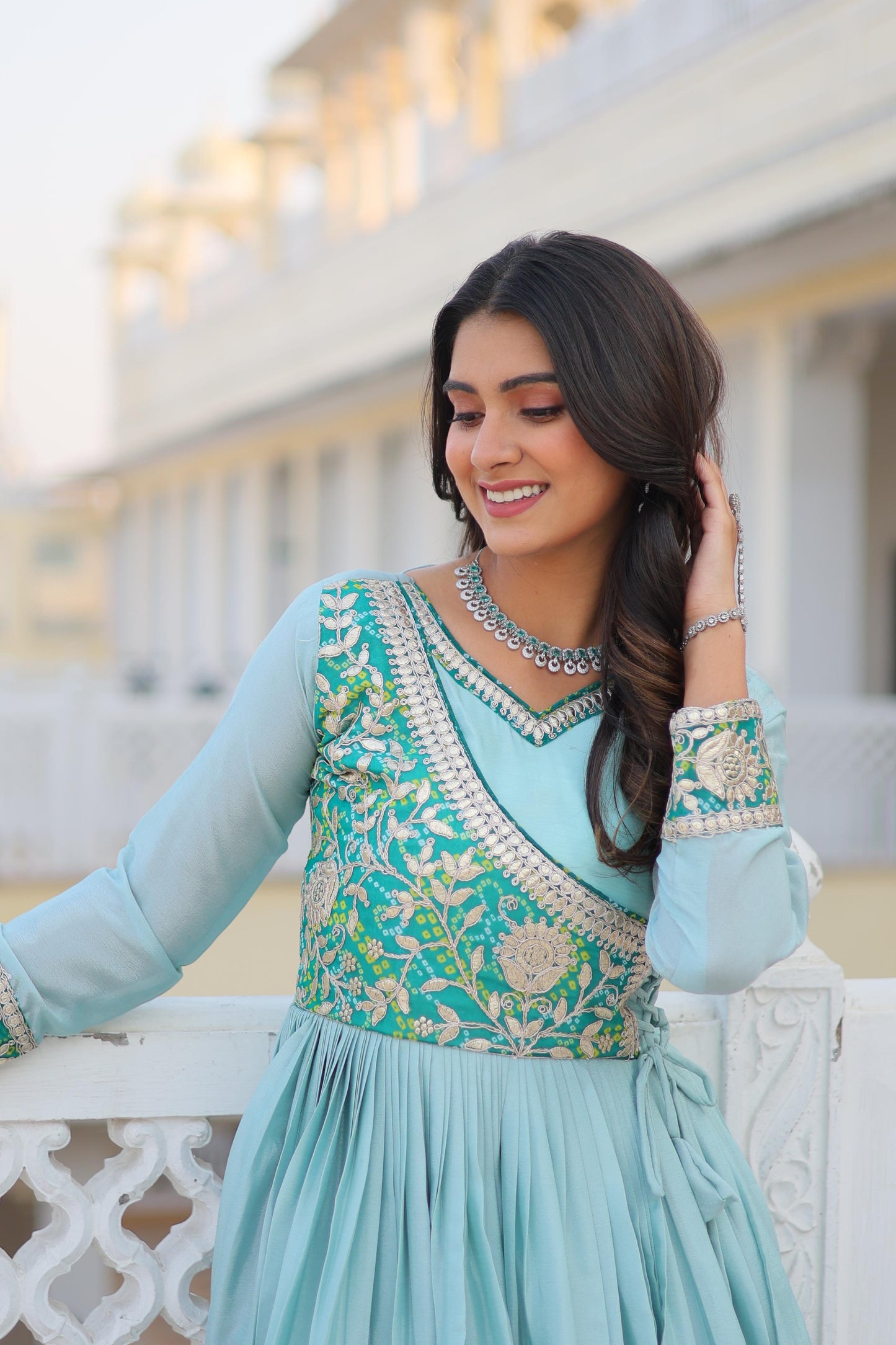 Robe indienne bleu