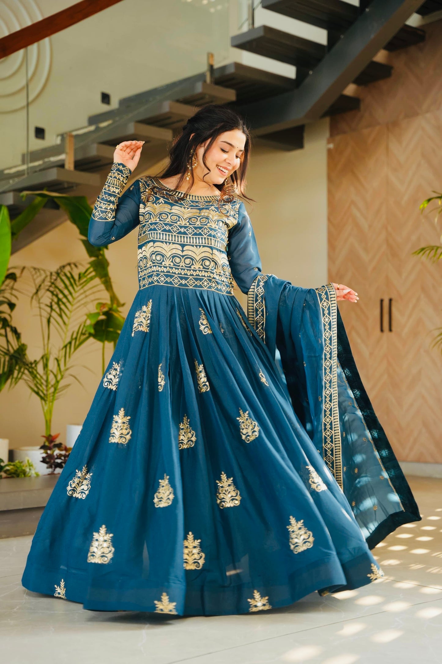 Robe bleu & doré