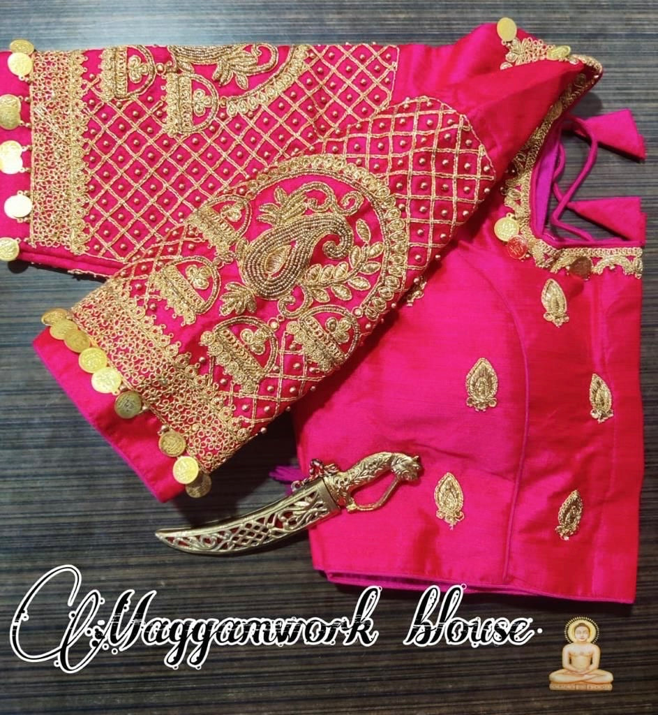 Choli rose fuchsia & doré