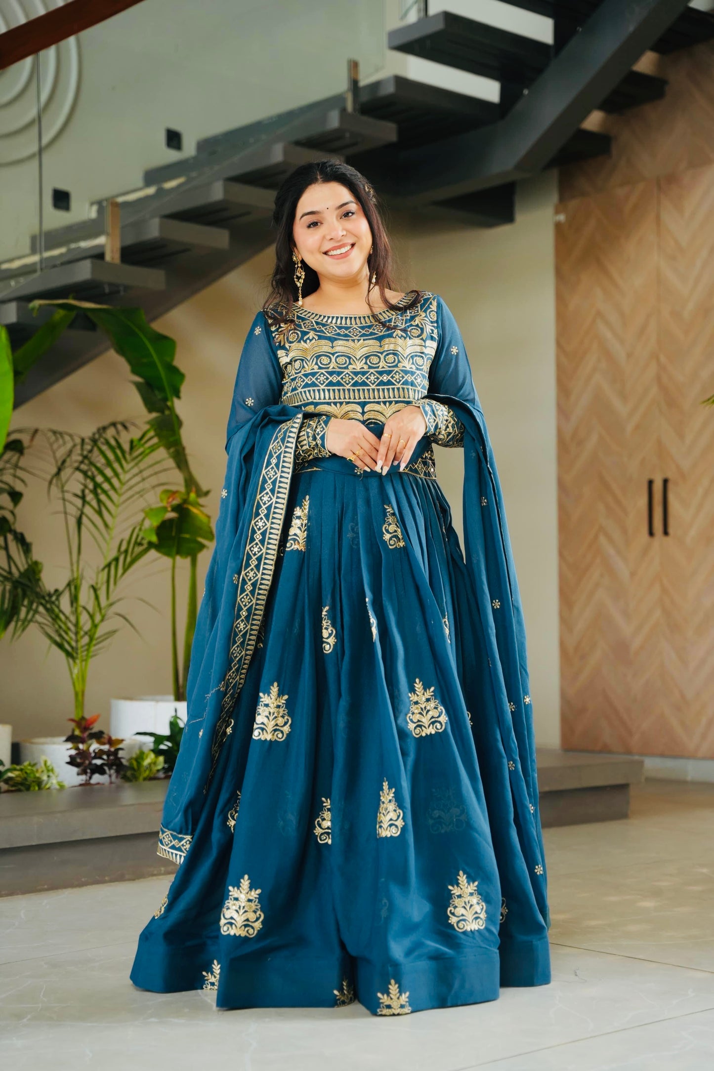 Robe bleu & doré