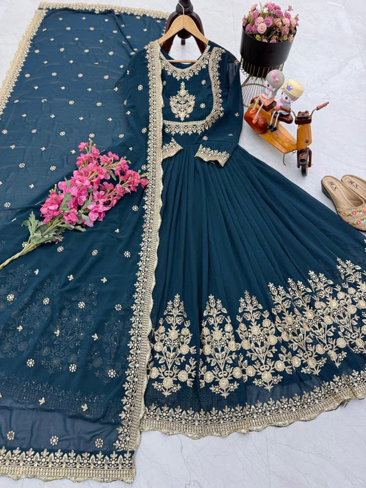 Robe bleu & doré