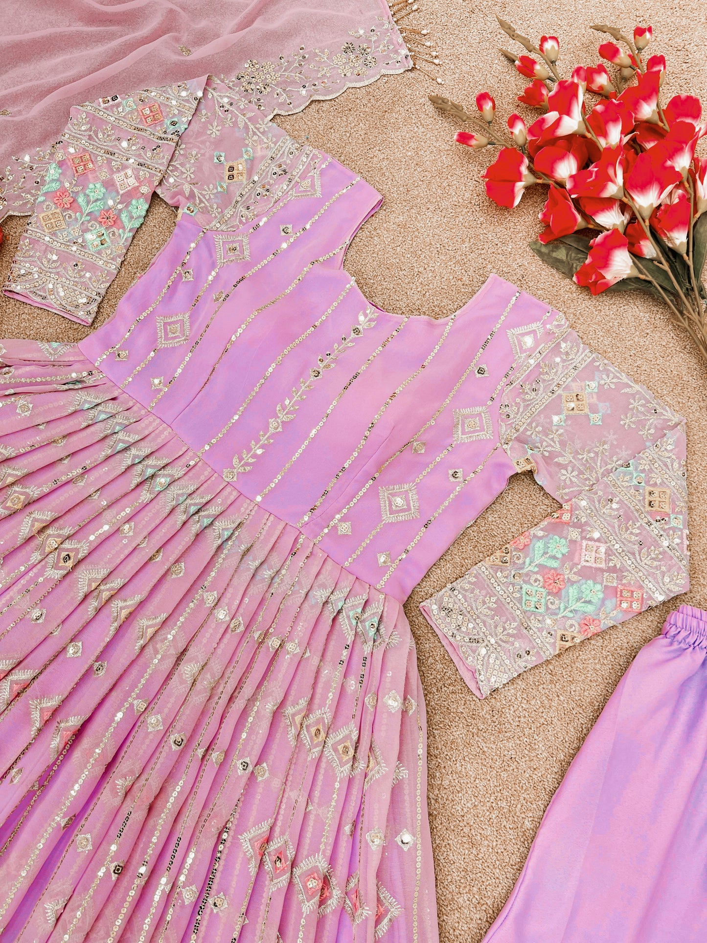 Robe indienne rose clair