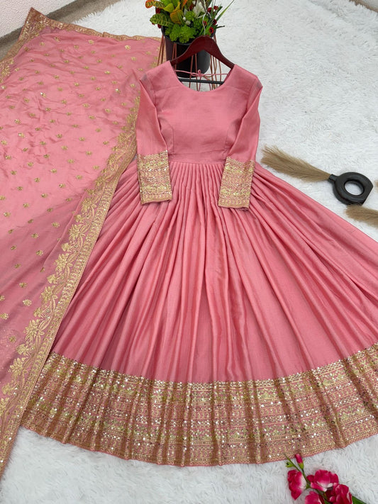 Robe indienne rose & doré