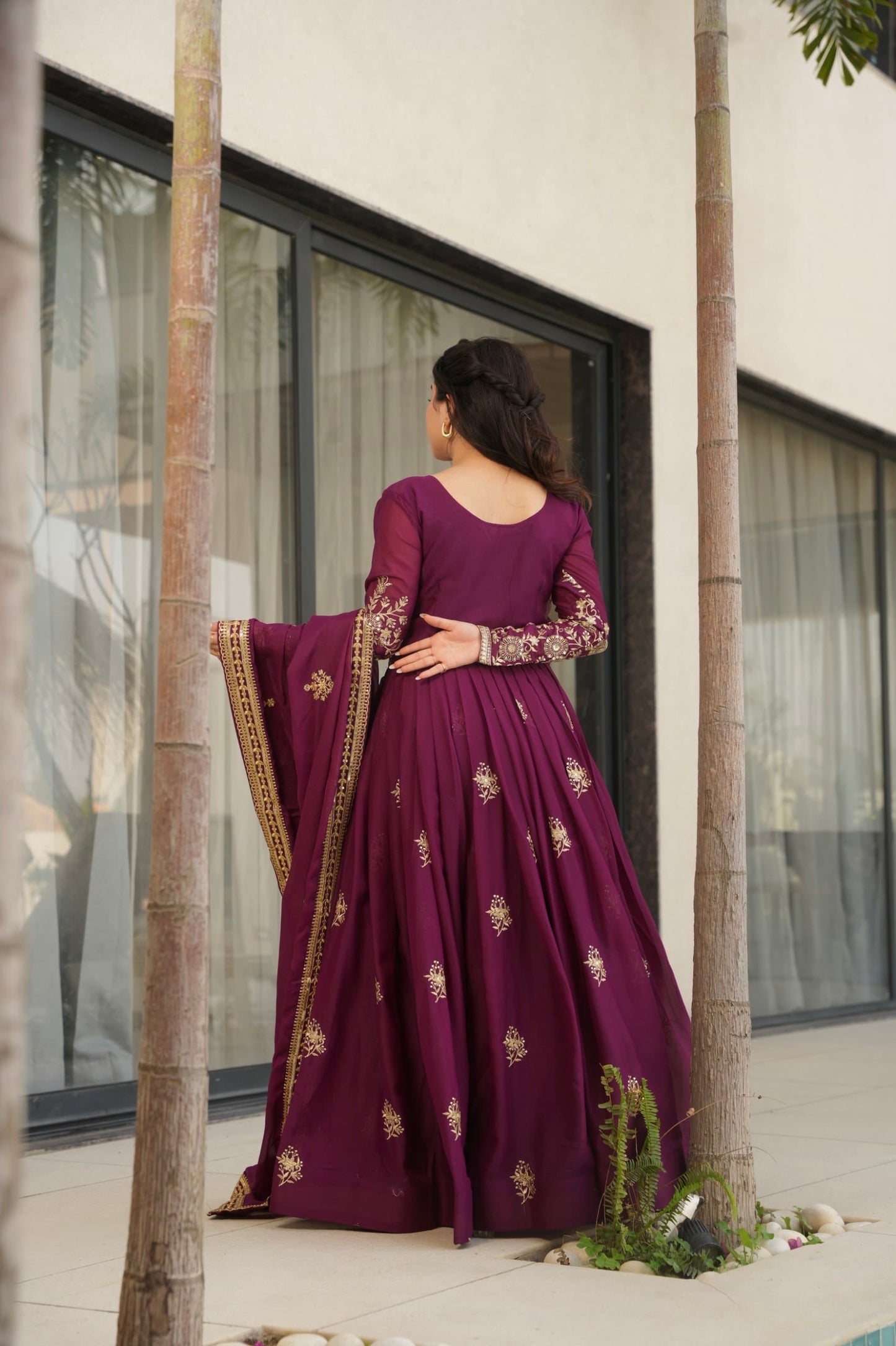 Robe prune & doré
