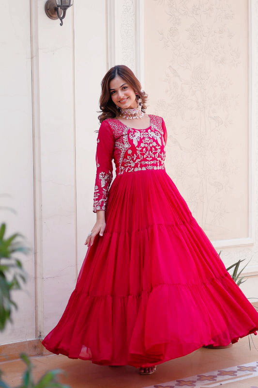 Robe indienne rouge & doré