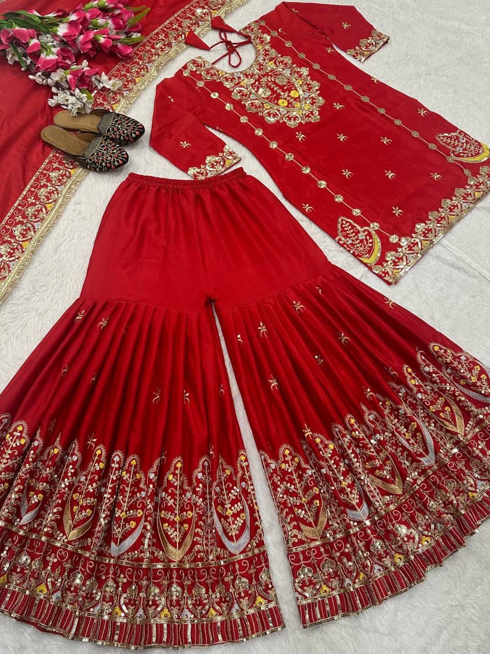 Ensemble palazzo rouge & doré