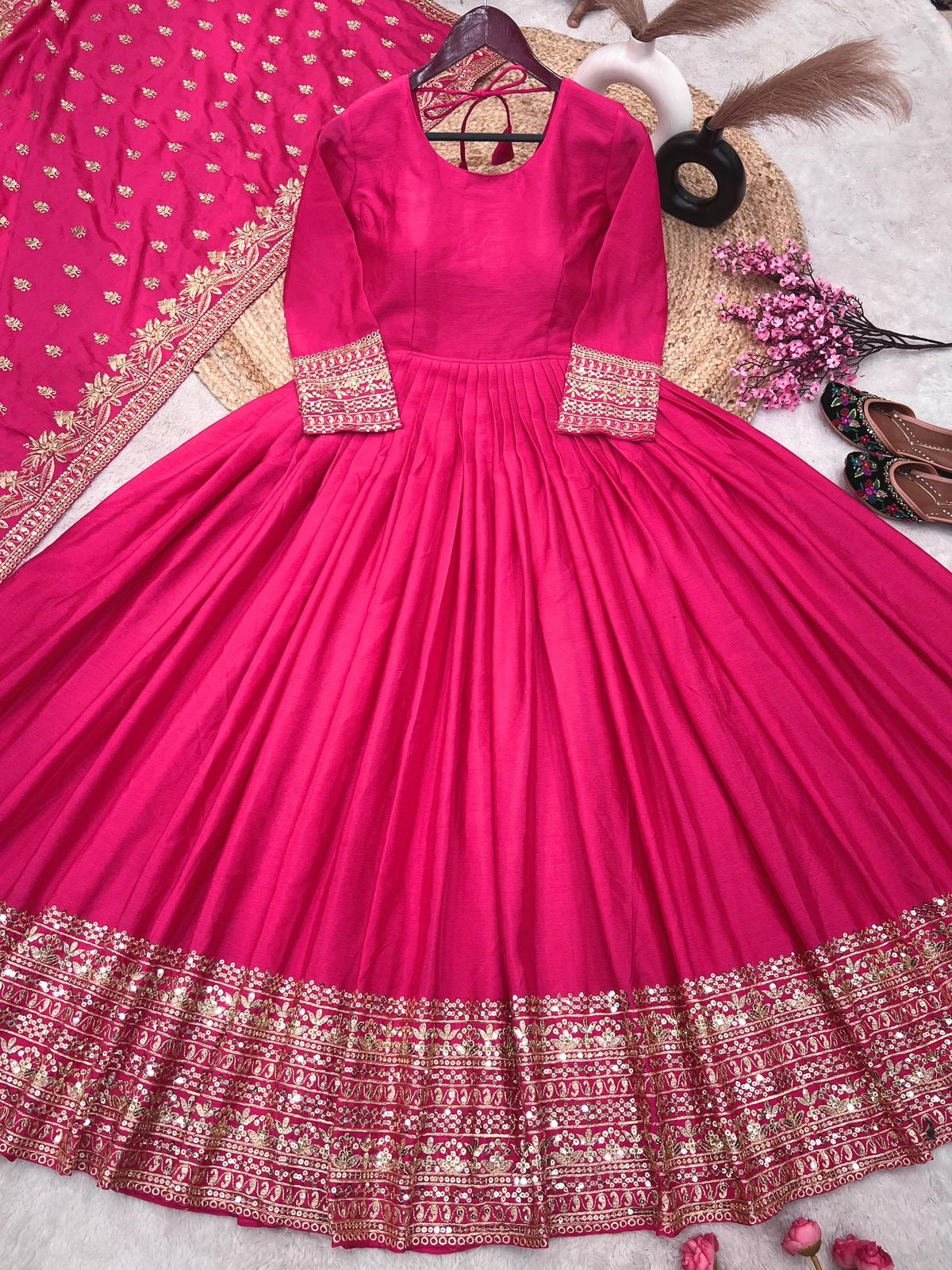 Robe indienne rose & doré