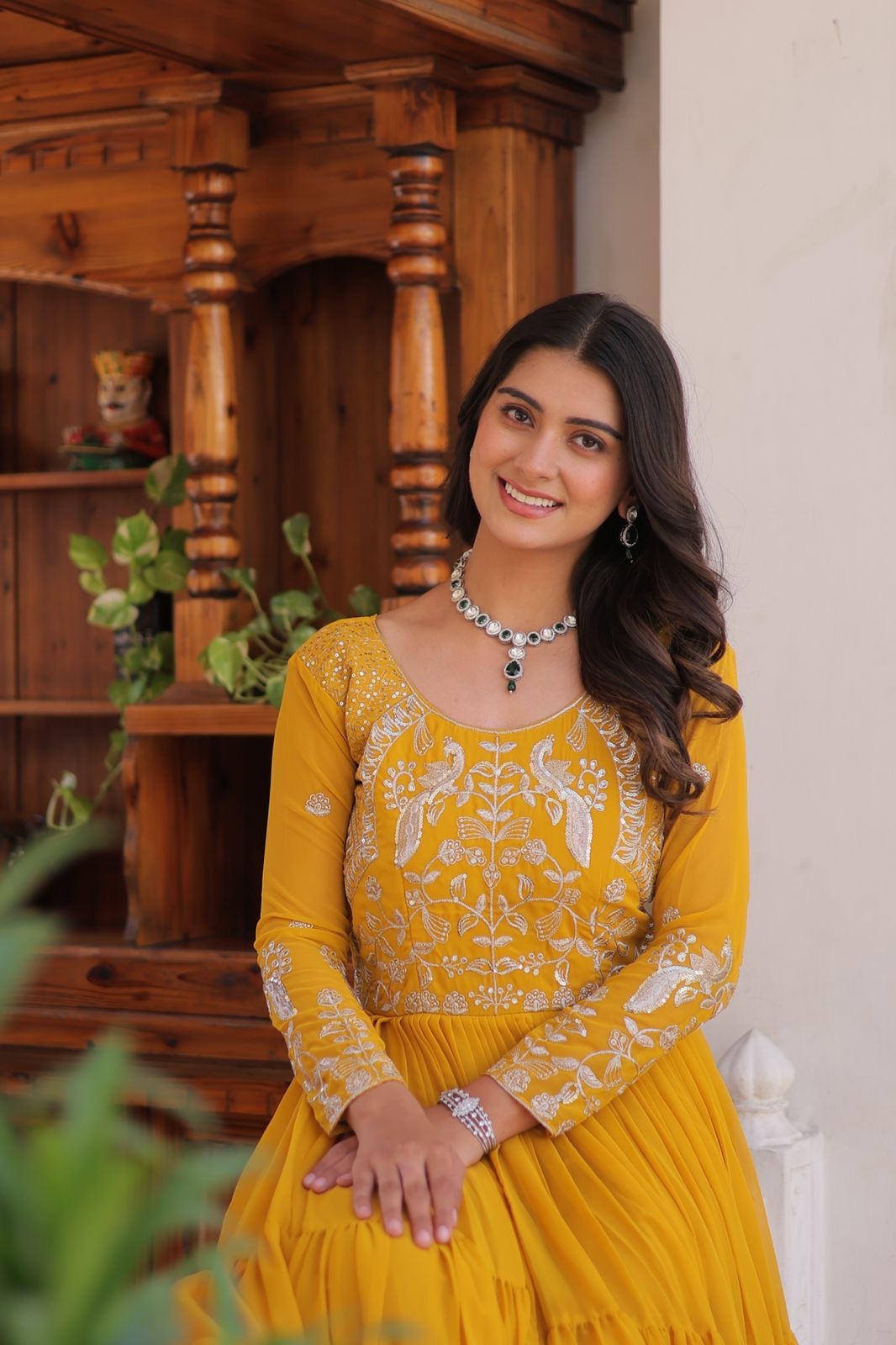 Robe indienne jaune & doré