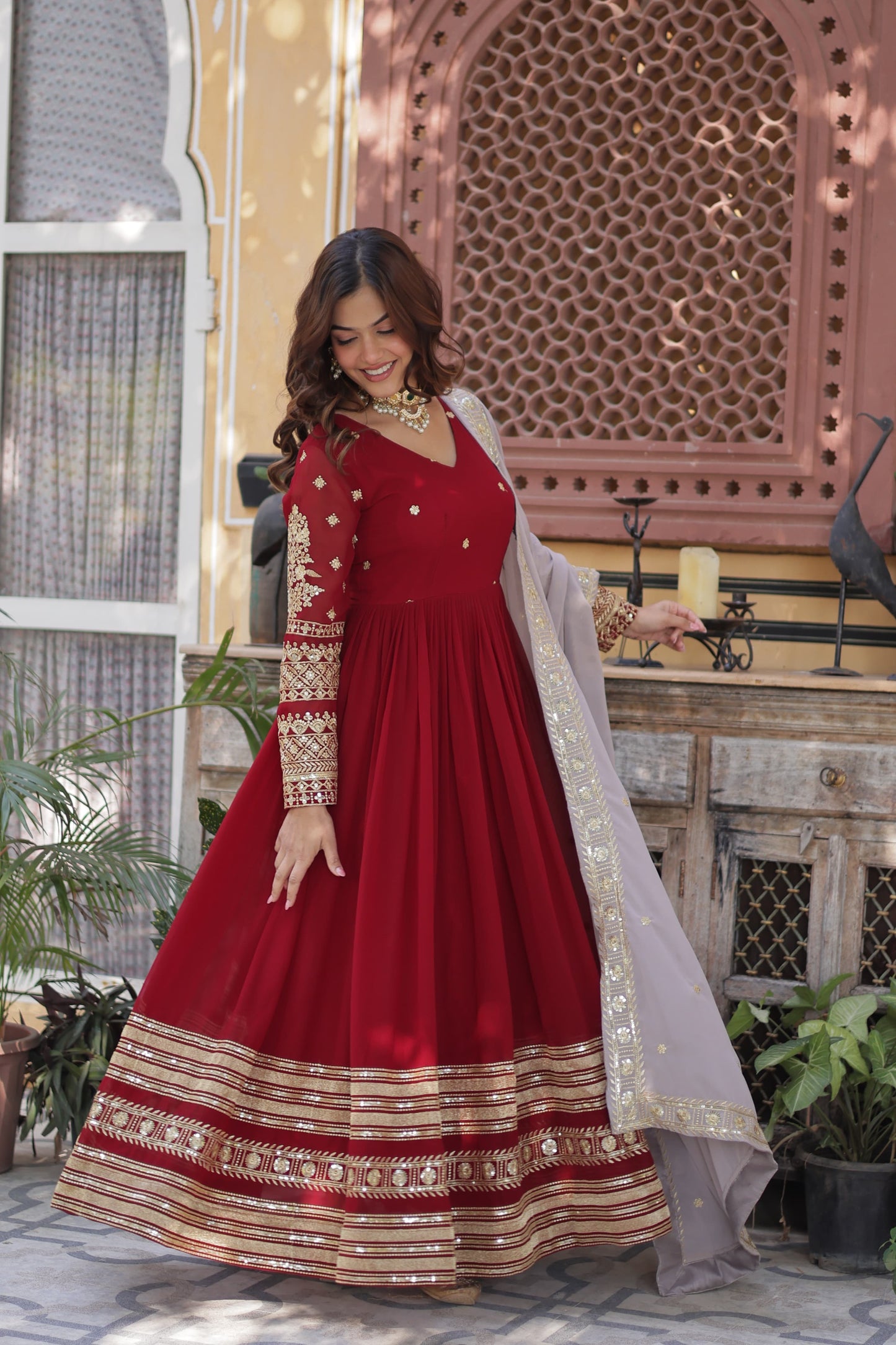 Robe rouge & doré