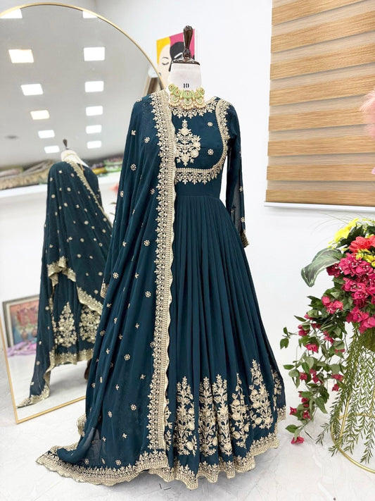 Robe bleu & doré