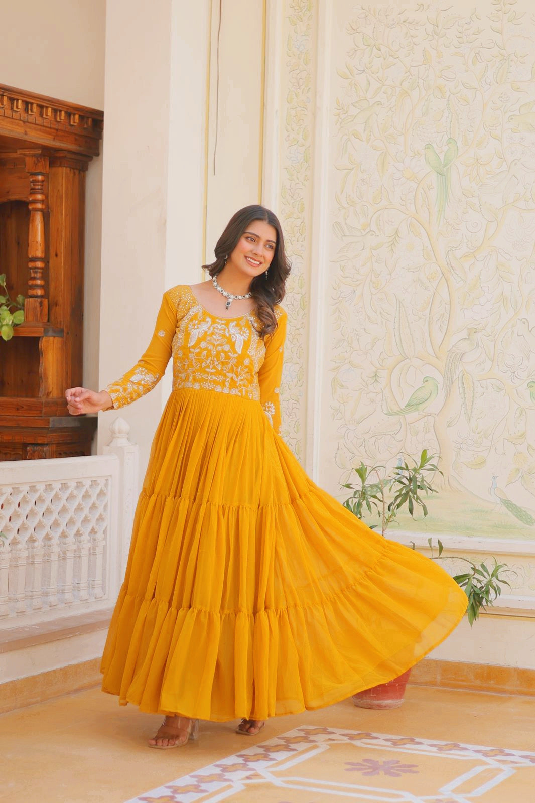 Robe indienne jaune & doré