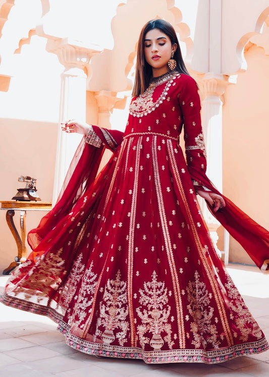Robe rouge bordeaux & doré