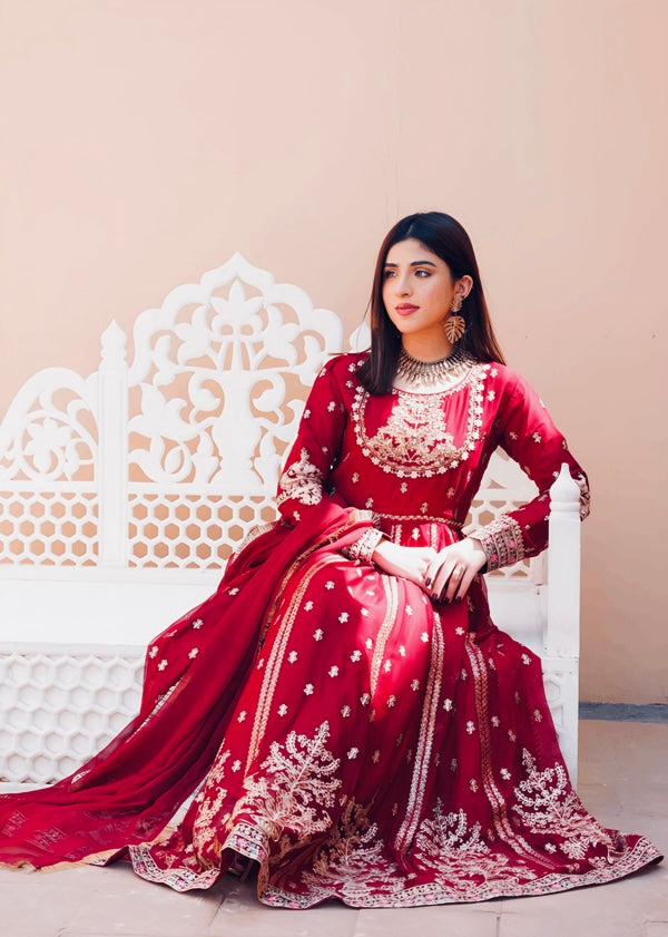 Robe rouge bordeaux & doré