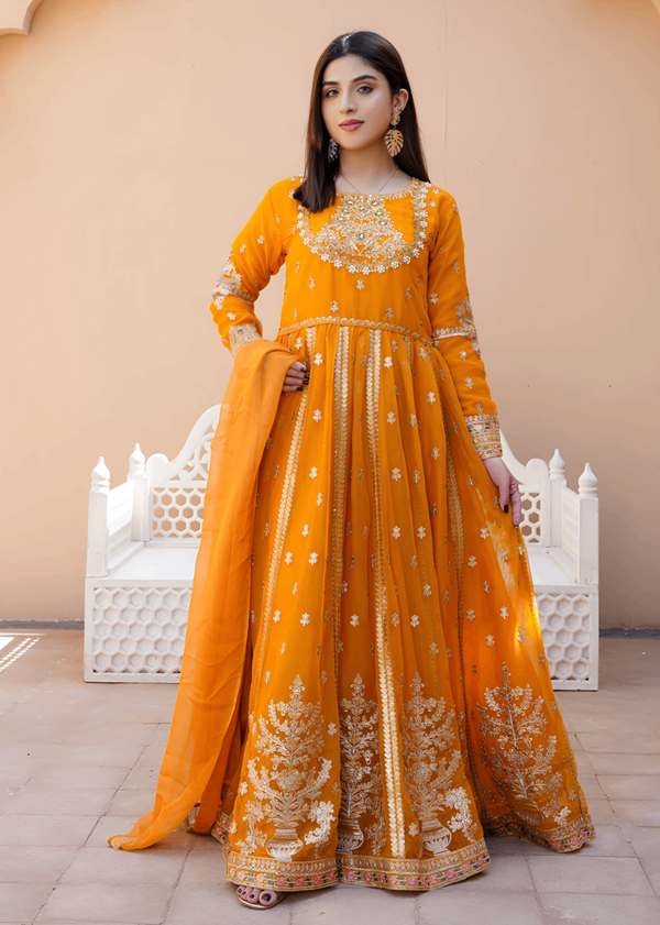 Robe jaune moutarde & doré