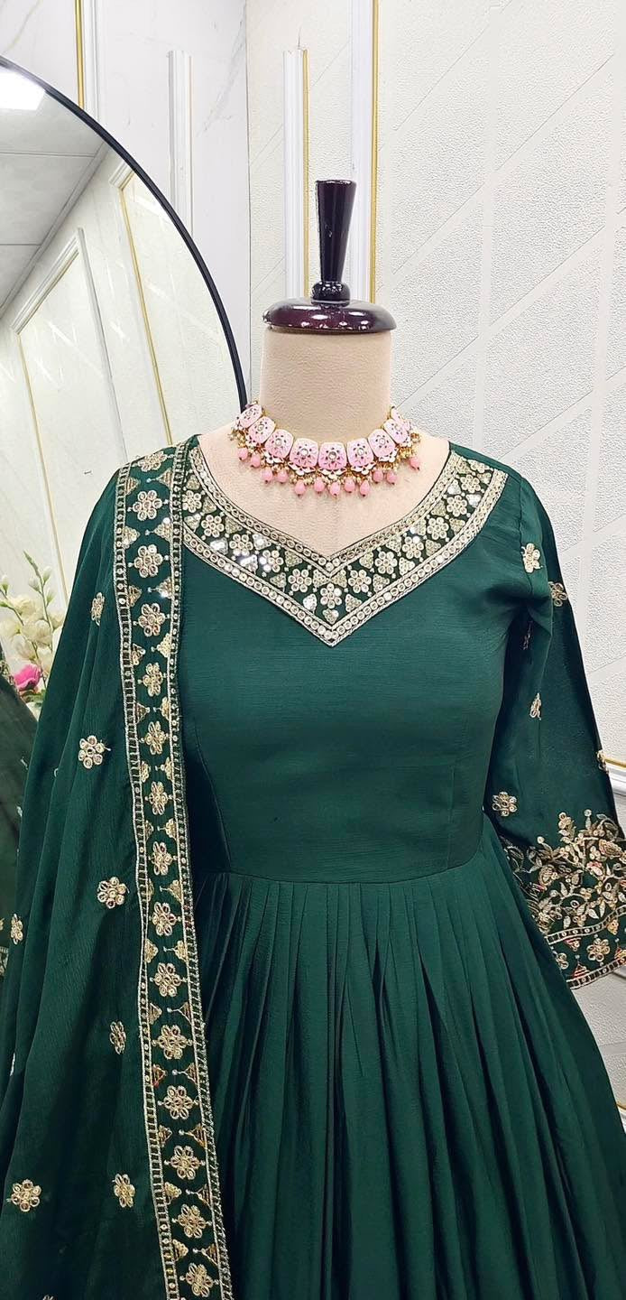 Robe indienne vert & doré