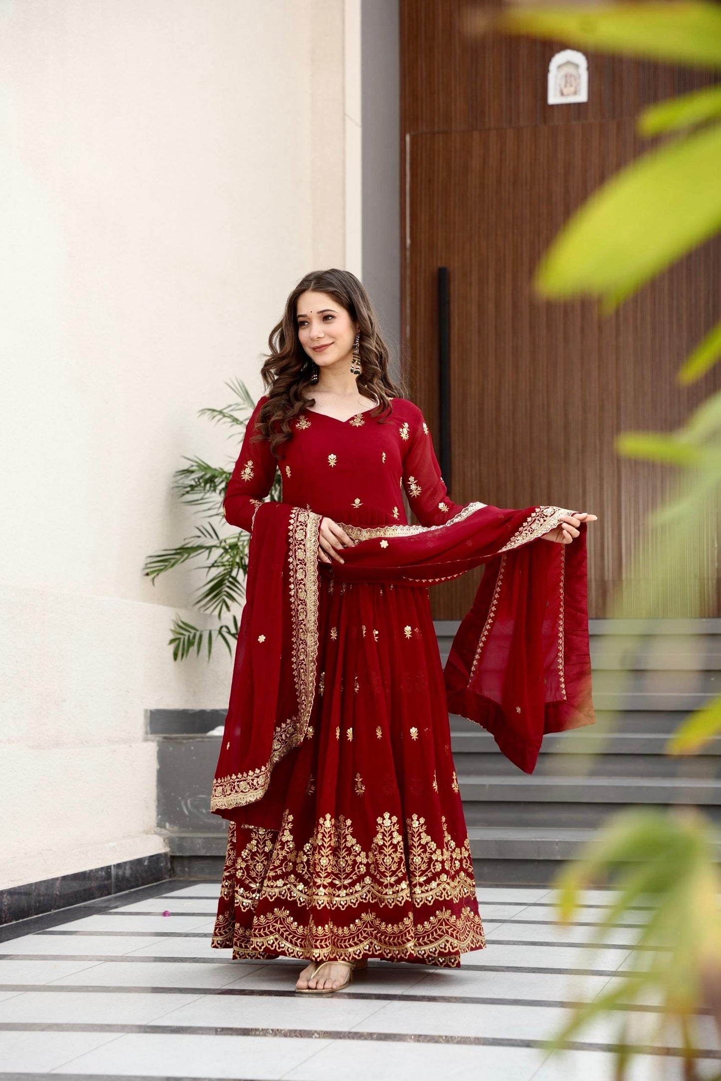 Robe bordeaux & doré