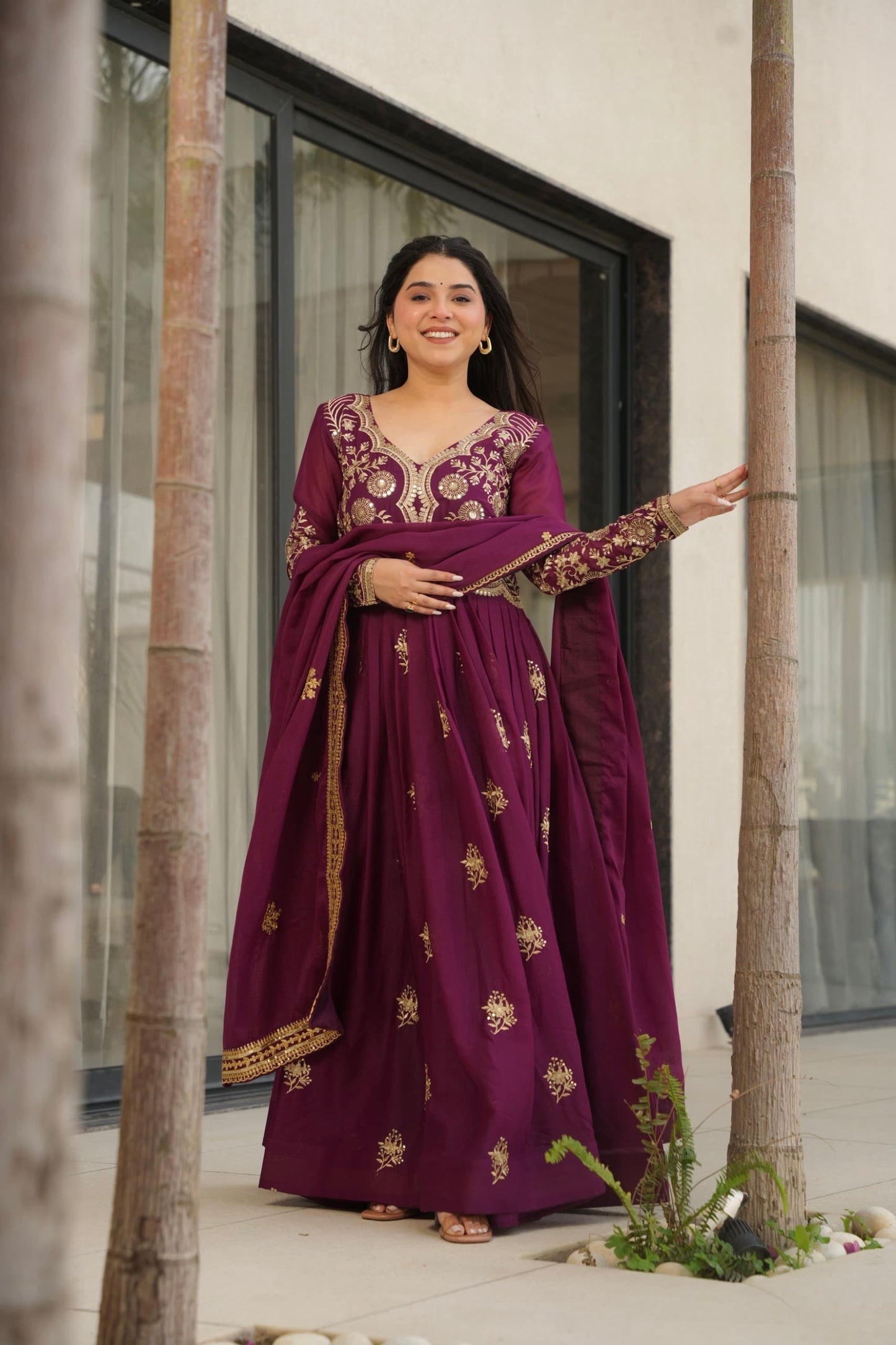 Robe prune & doré
