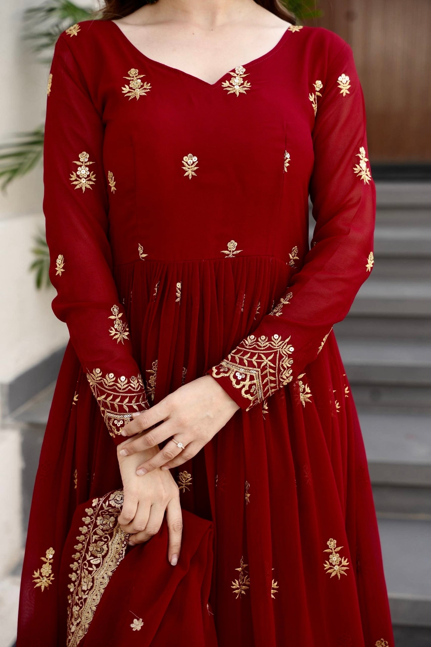 Robe bordeaux & doré