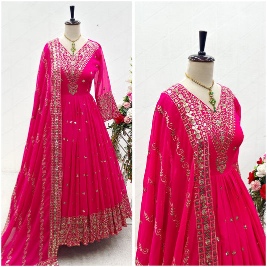 Robe indienne rose & doré