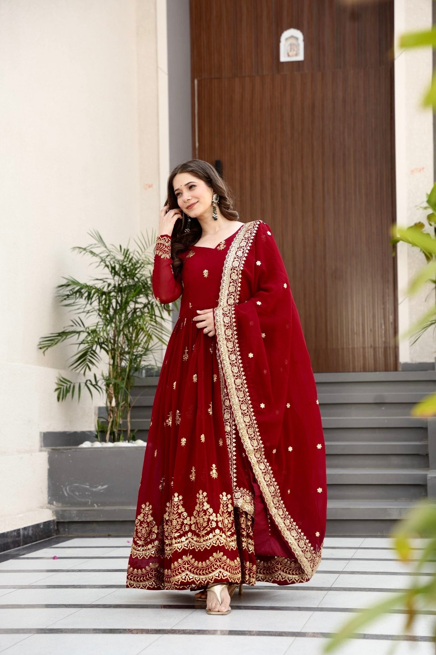 Robe bordeaux & doré