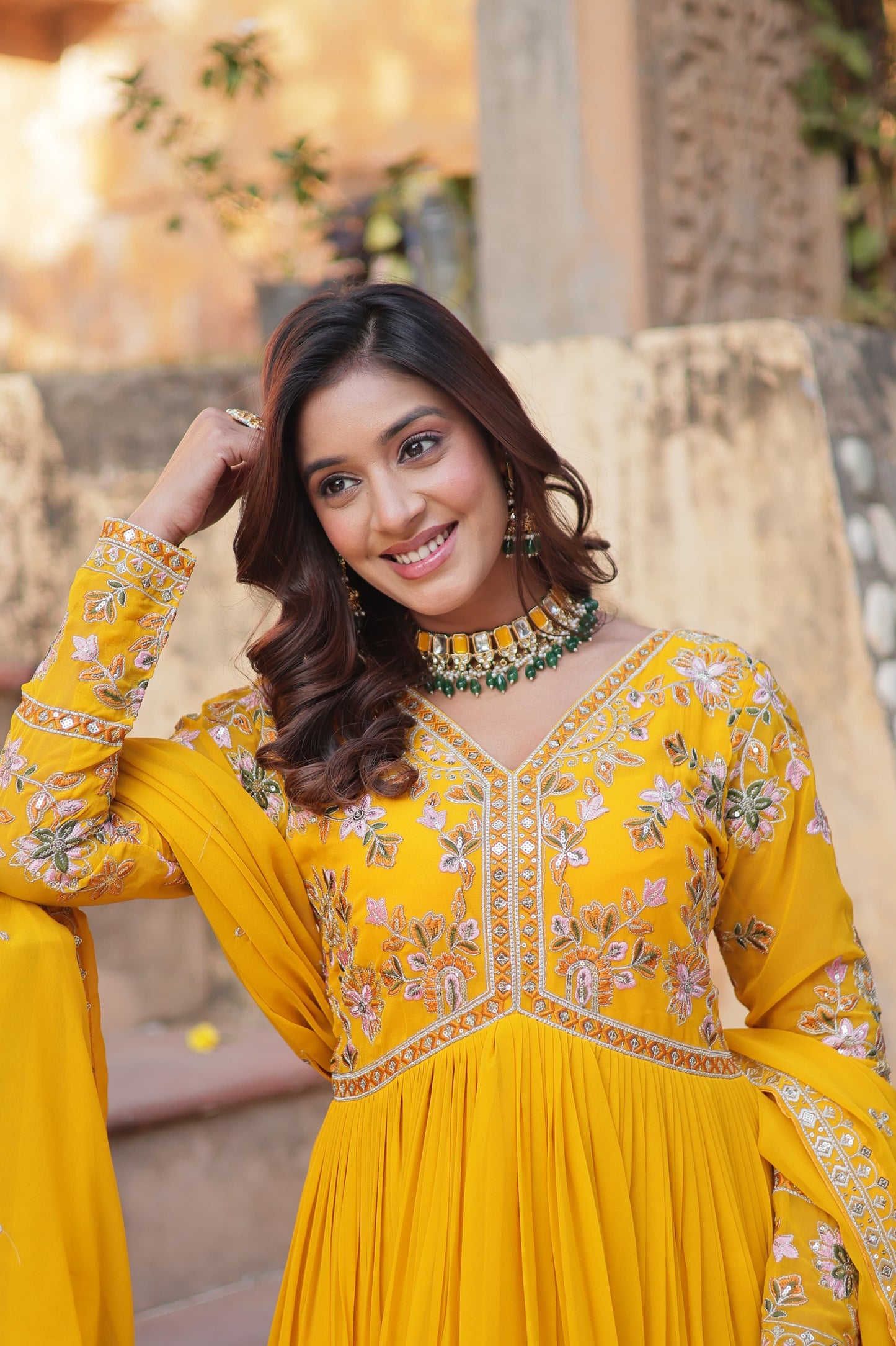 Robe jaune & doré