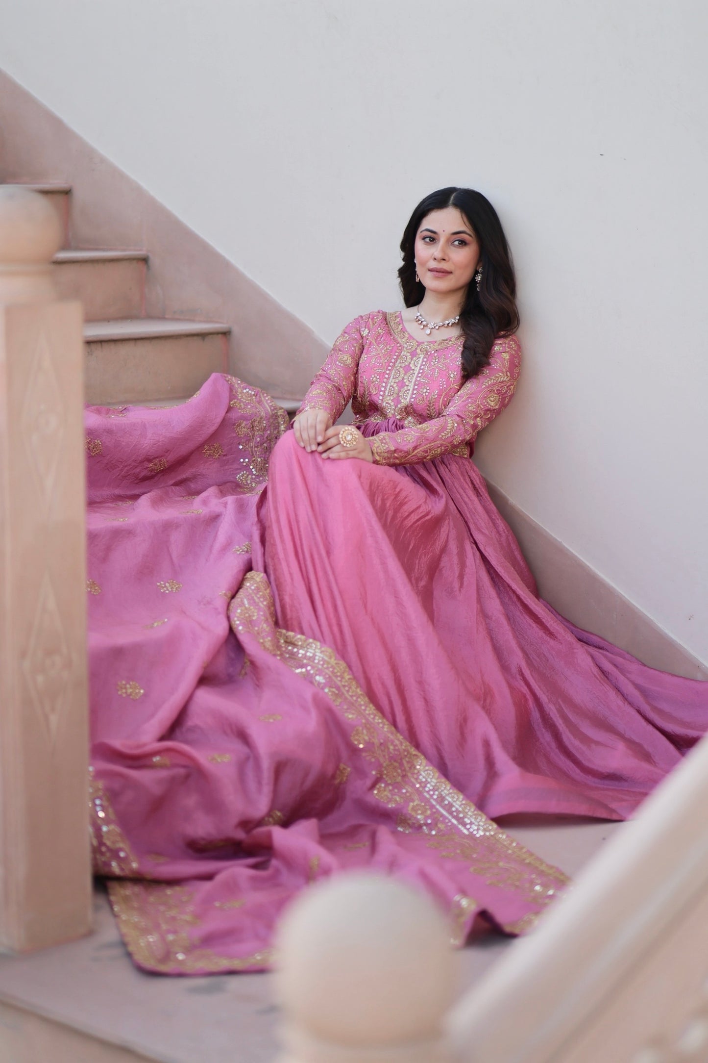 Robe rose & doré