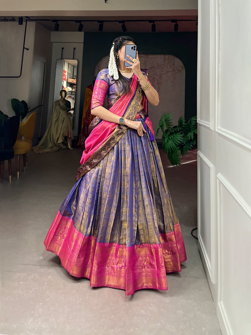 Lehenga design mauve & rose