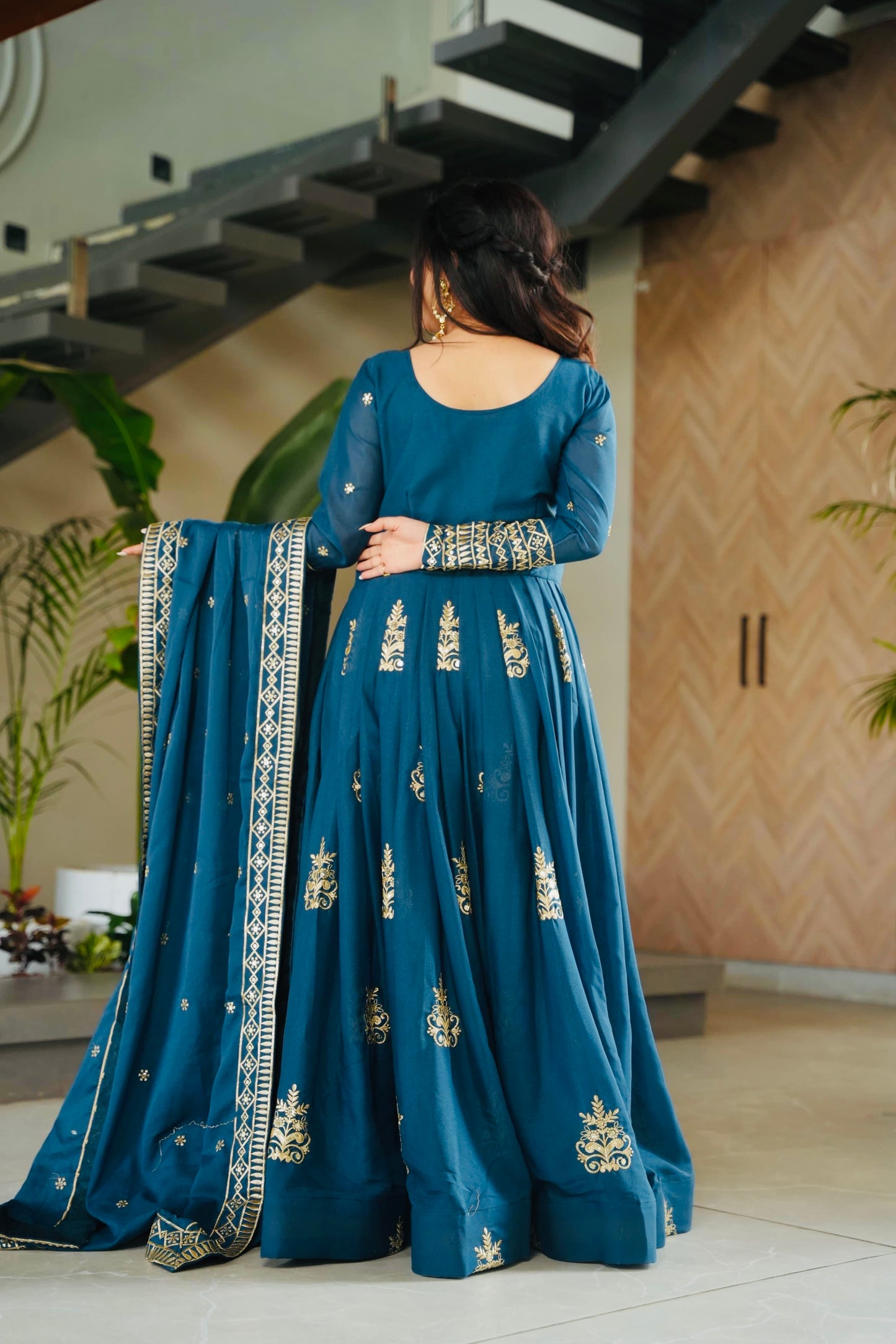 Robe bleu & doré