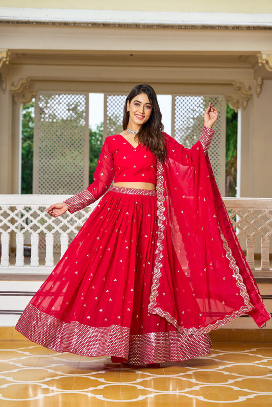 Lehenga rouge