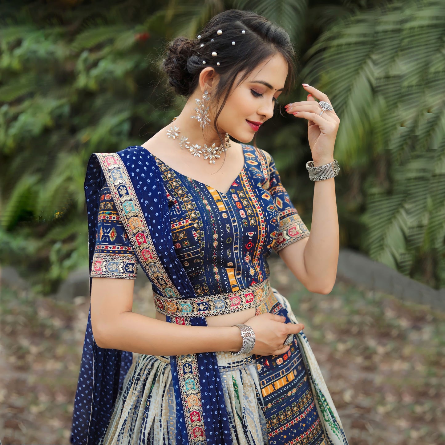 Lehenga design bleu