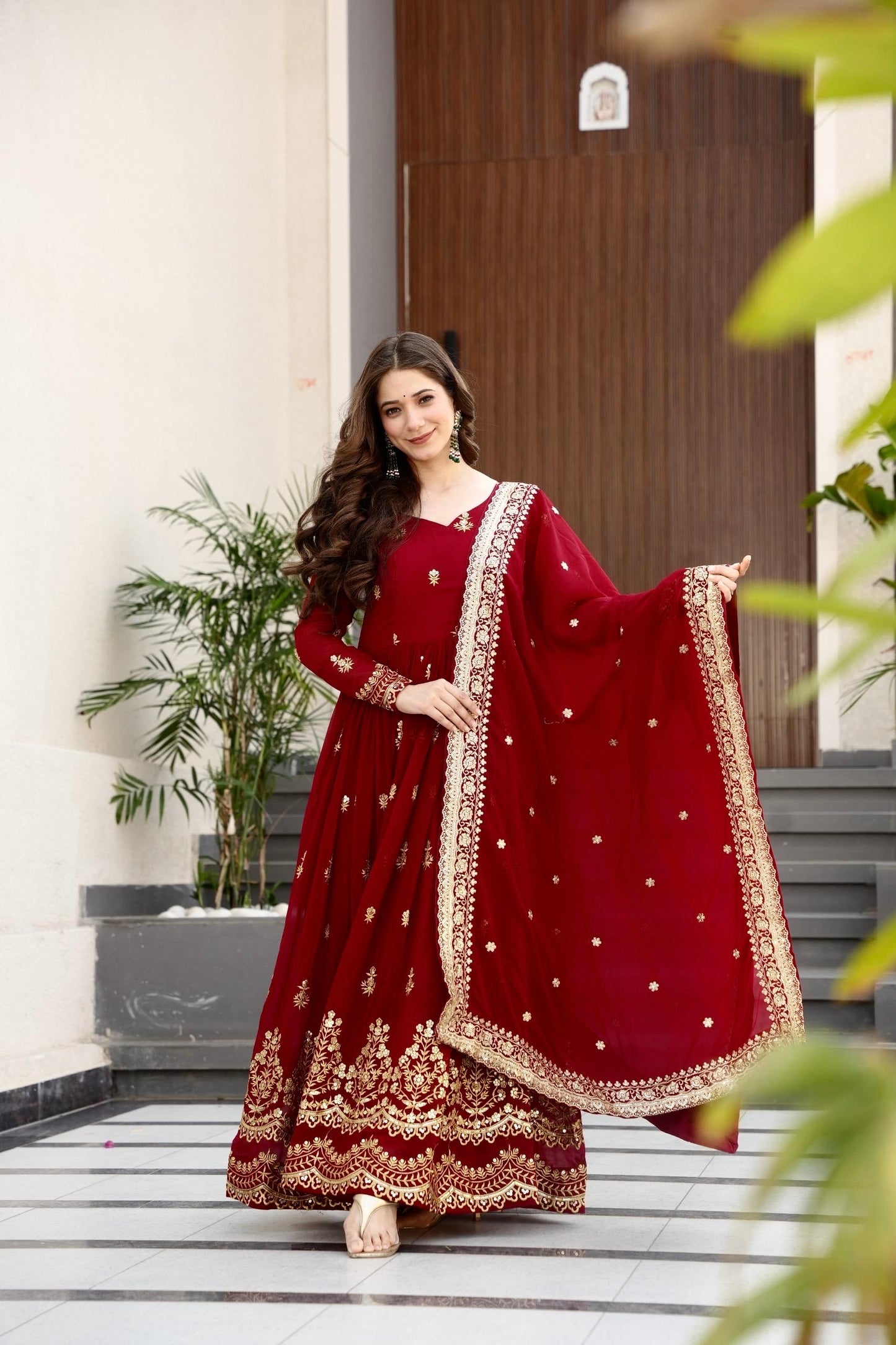 Robe bordeaux & doré