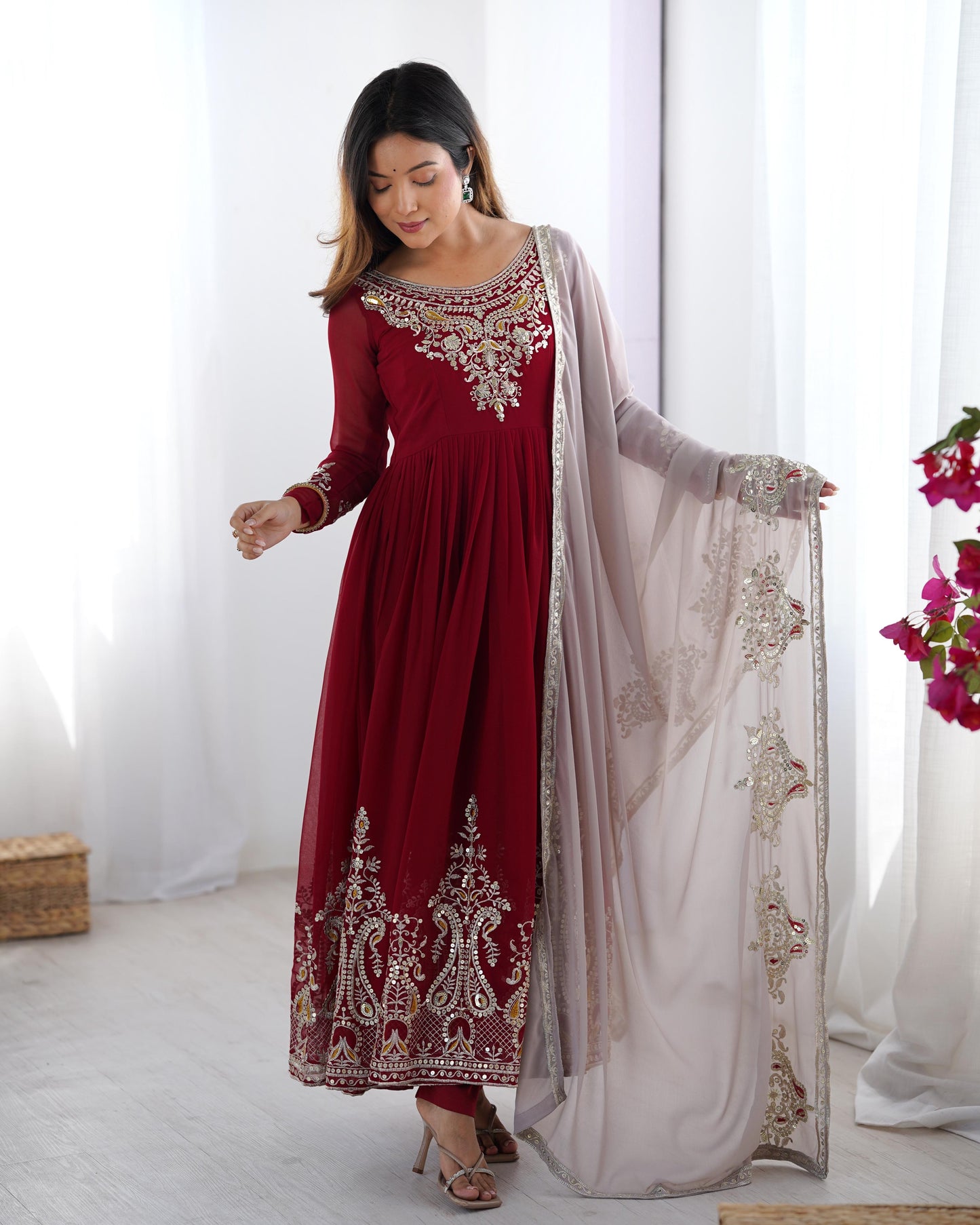 Robe bordeaux & doré