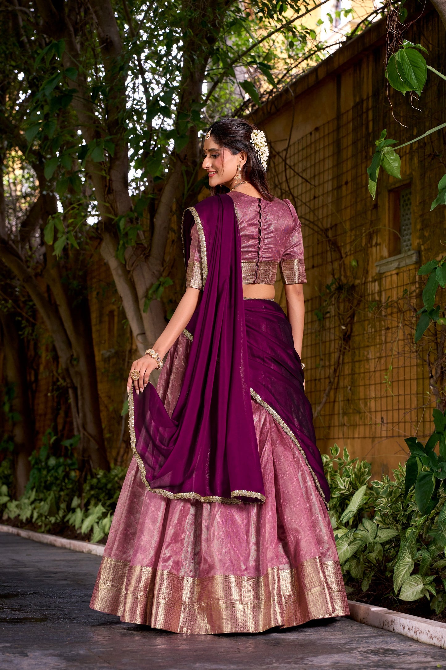 Lehenga rose & mauve