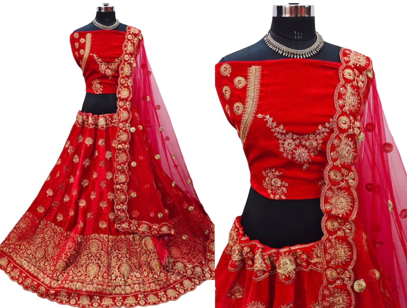 Lehenga de mariée rouge